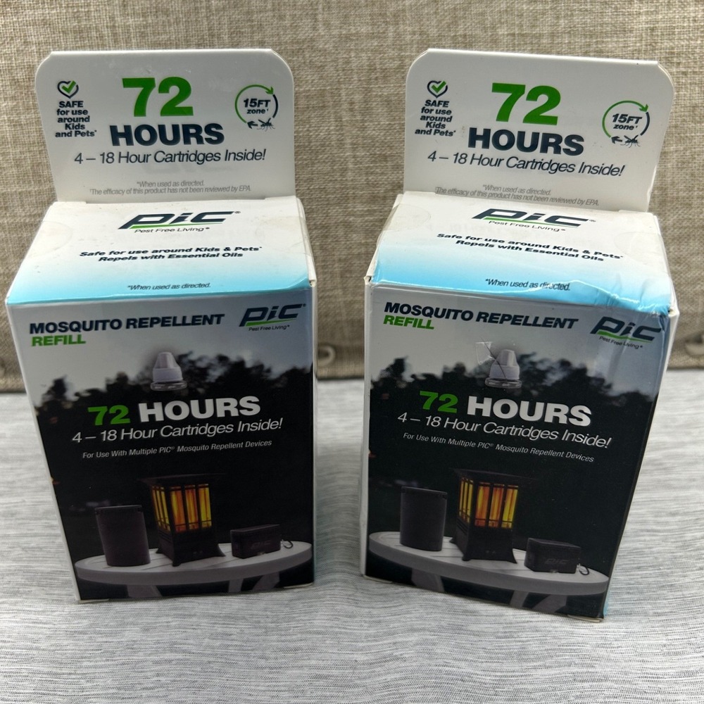 2 Pack PIC Mosquito Repellent Refill 72 Hours 8 Cartridges Total Fresh Scent NEW